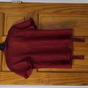Armani Exchange - Size Small - Red Short Sleeve See Thru Blouse